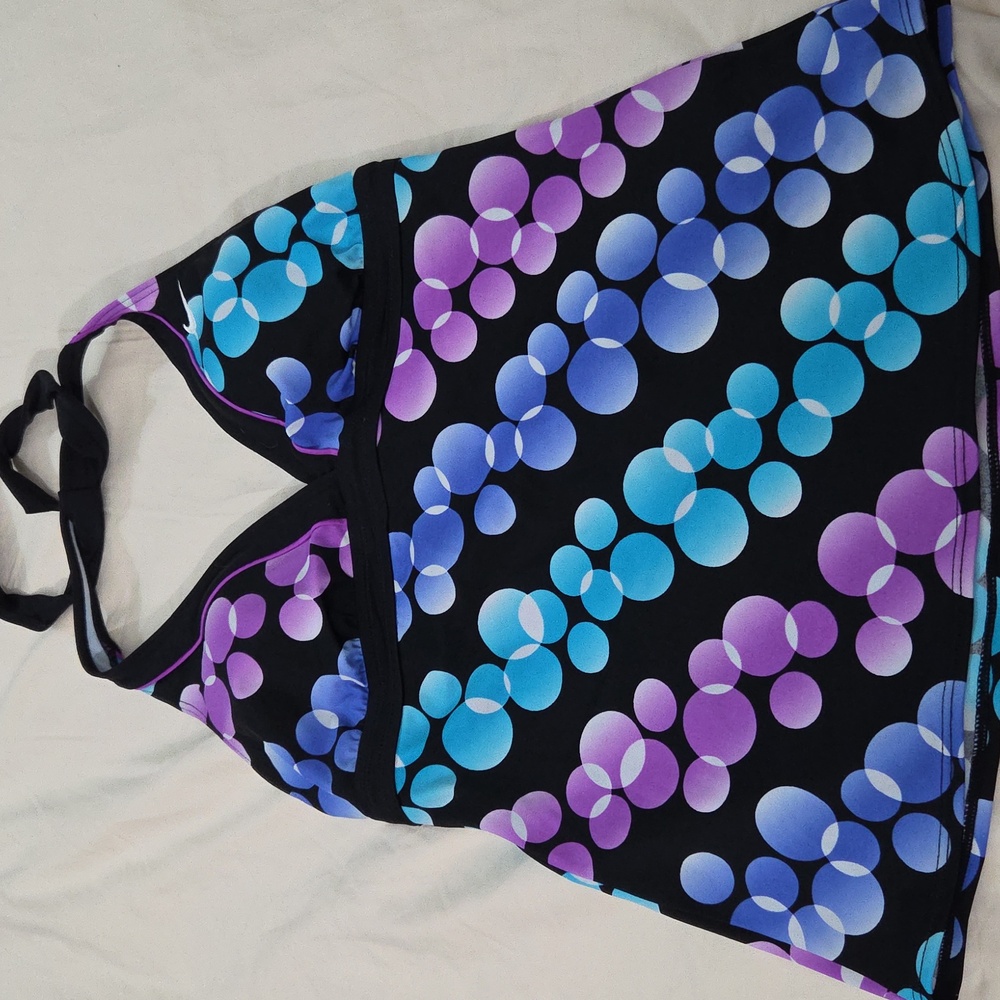 NIKE, Purple and Black Swimwear Top